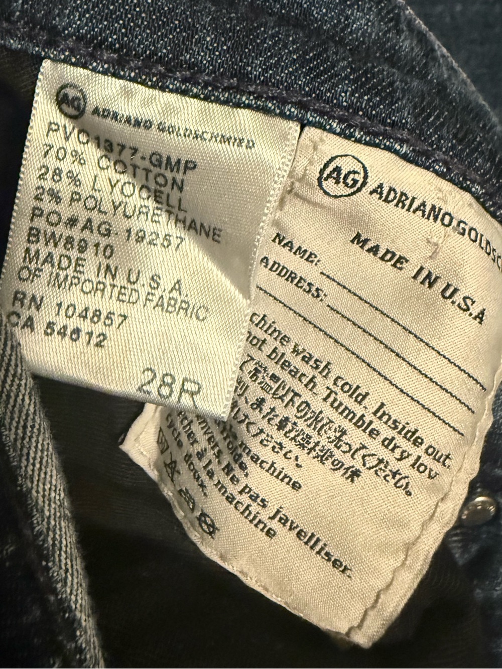 AG Adriano Goldschmied Stevie Ankle Straight Leg Jeans Dark Wash Low Rise 28R - Picture 6 of 6